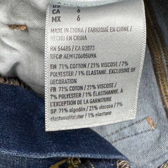 American Eagle High Rise Distressed Denim Shortie Cutoff Shorts Women’s 6 - Picture 11 of 13